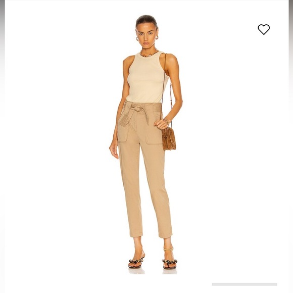 Veronica Beard Mahary Tan High-Waisted Pants